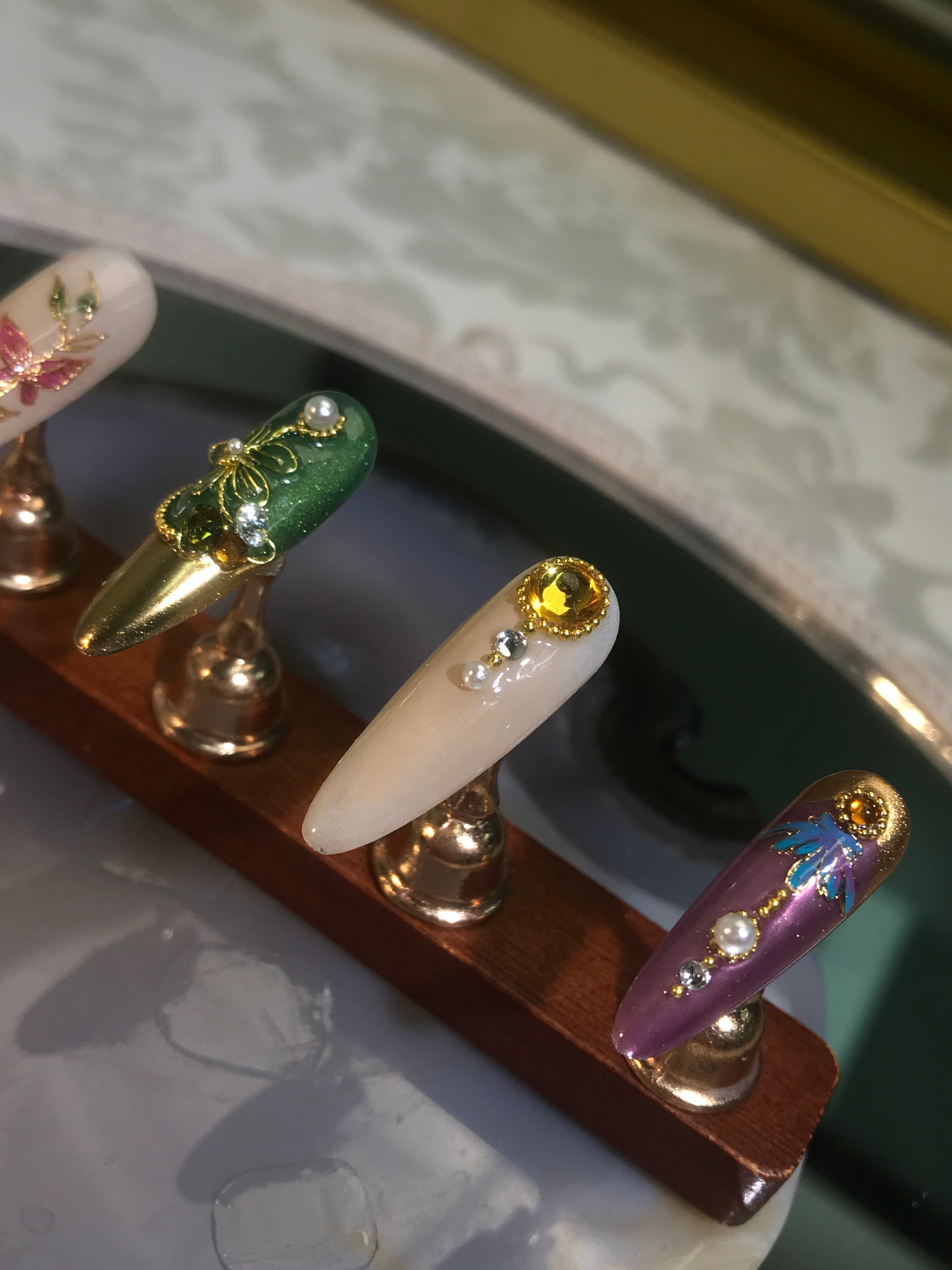 Opensky Turquoise Hand-painted Butterfly Filigree Nail Art