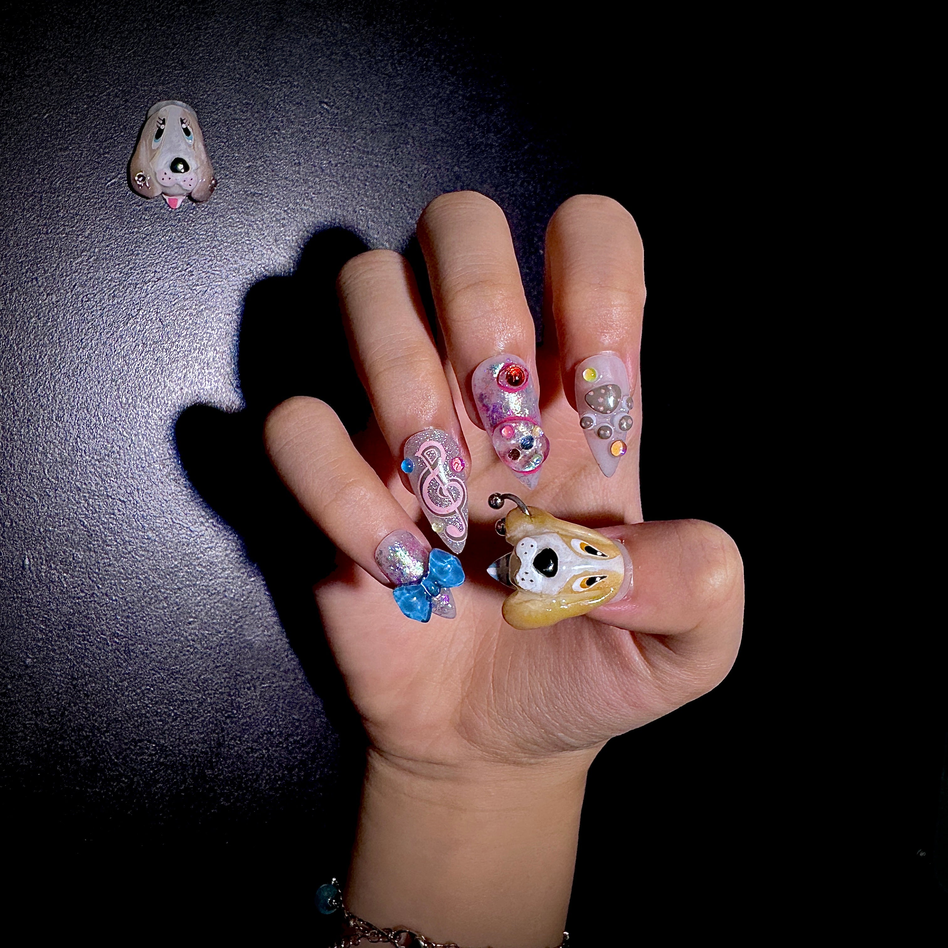 Opensky 3D dog nail art