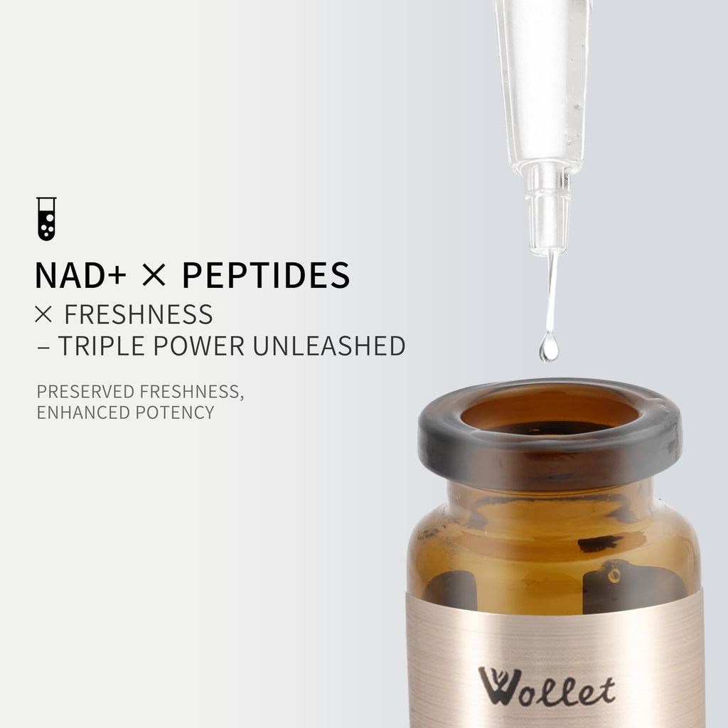 20-Days NAD+ Anti-Aging Peptide Serum | Activated Niacinamide Collagen Serum Repair Wrinkles, Firm & Brighten Skin No Microneedling