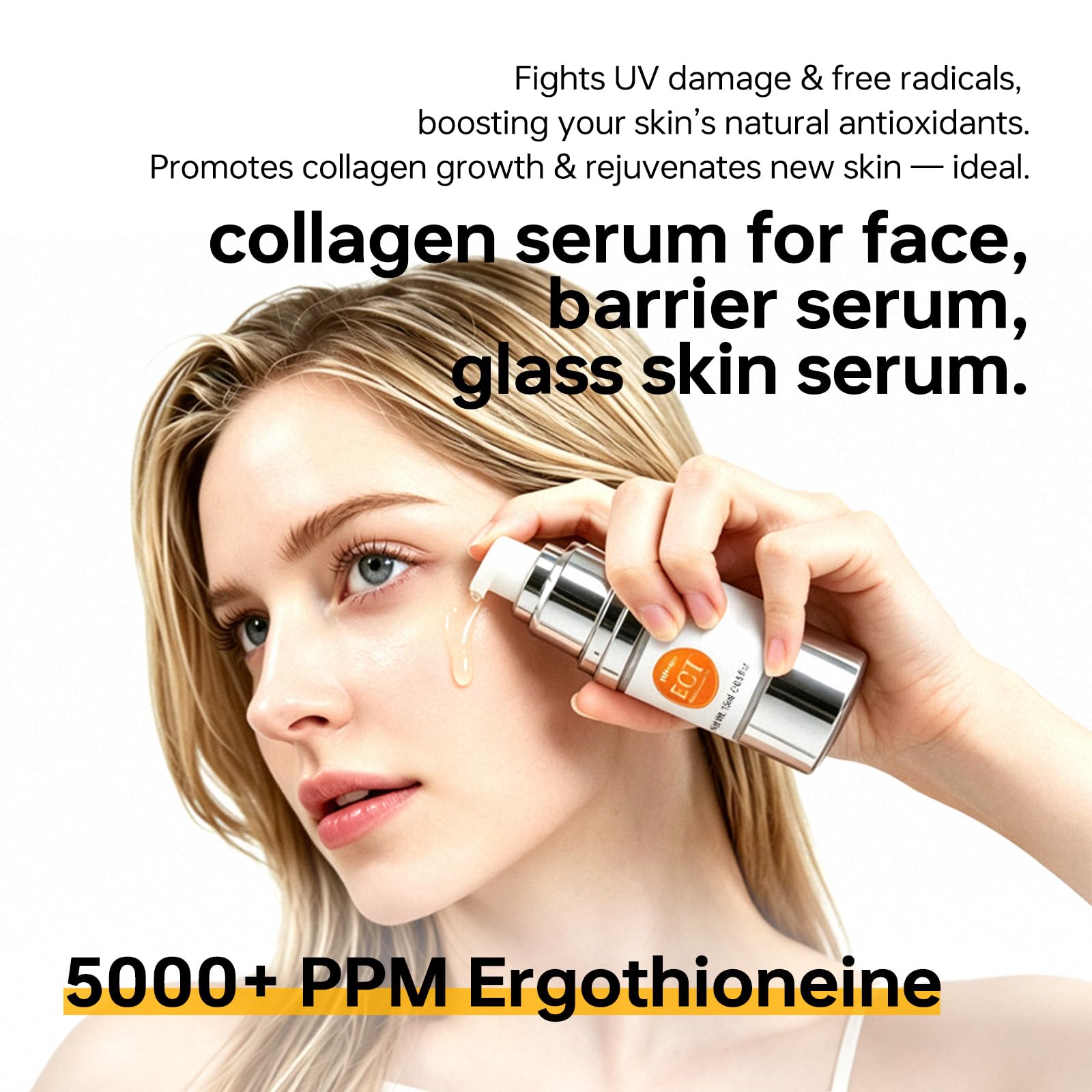 Wrinkle Repair Facial Serum | Ergothioneine Pro-Xylane Hyaluronic Acid Collagen Serum
